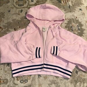 Pink and navy cropped sweater